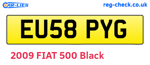 EU58PYG are the vehicle registration plates.