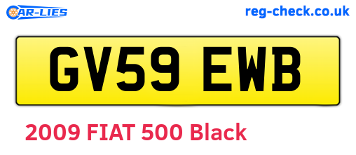 GV59EWB are the vehicle registration plates.