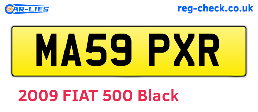 MA59PXR are the vehicle registration plates.