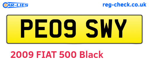 PE09SWY are the vehicle registration plates.