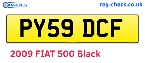 PY59DCF are the vehicle registration plates.