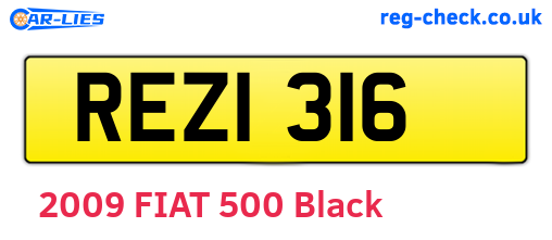 REZ1316 are the vehicle registration plates.
