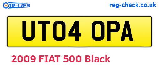 UT04OPA are the vehicle registration plates.