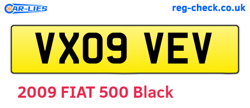 VX09VEV are the vehicle registration plates.