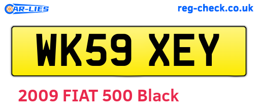 WK59XEY are the vehicle registration plates.