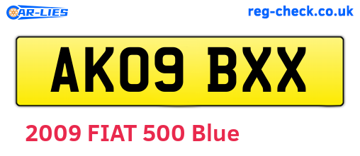 AK09BXX are the vehicle registration plates.