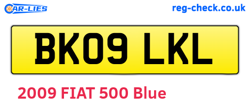 BK09LKL are the vehicle registration plates.