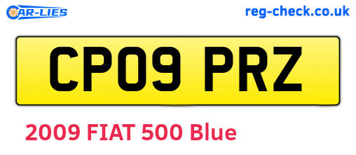 CP09PRZ are the vehicle registration plates.