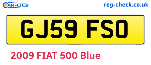 GJ59FSO are the vehicle registration plates.