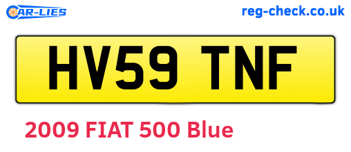 HV59TNF are the vehicle registration plates.