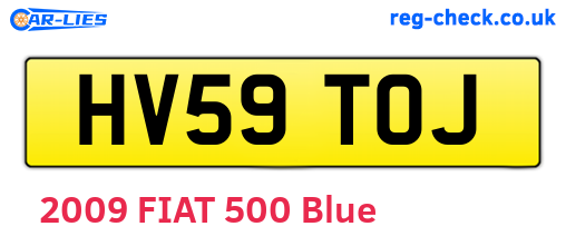 HV59TOJ are the vehicle registration plates.