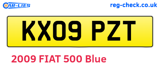 KX09PZT are the vehicle registration plates.