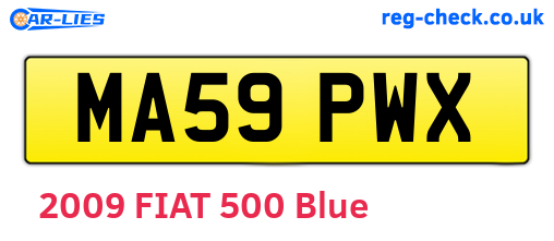 MA59PWX are the vehicle registration plates.