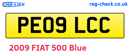 PE09LCC are the vehicle registration plates.