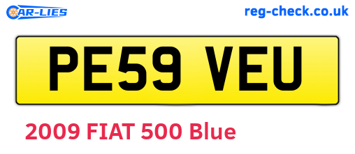 PE59VEU are the vehicle registration plates.