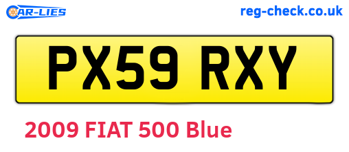 PX59RXY are the vehicle registration plates.