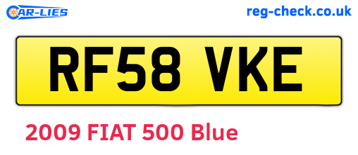 RF58VKE are the vehicle registration plates.