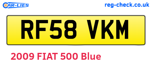 RF58VKM are the vehicle registration plates.