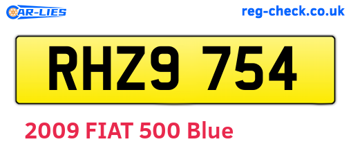 RHZ9754 are the vehicle registration plates.