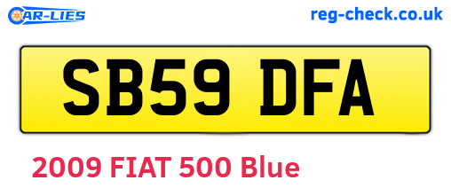 SB59DFA are the vehicle registration plates.