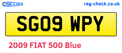 SG09WPY are the vehicle registration plates.