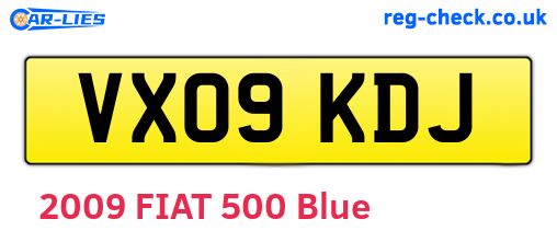 VX09KDJ are the vehicle registration plates.