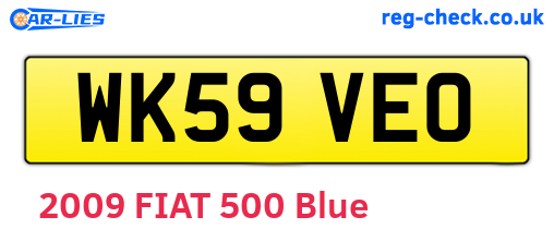 WK59VEO are the vehicle registration plates.