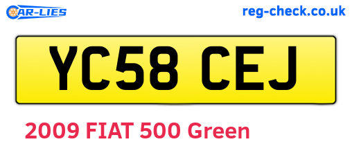 YC58CEJ are the vehicle registration plates.