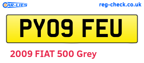 PY09FEU are the vehicle registration plates.