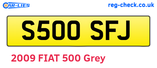S500SFJ are the vehicle registration plates.