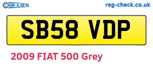 SB58VDP are the vehicle registration plates.