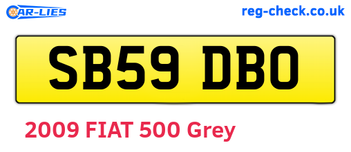 SB59DBO are the vehicle registration plates.