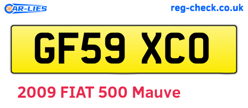 GF59XCO are the vehicle registration plates.