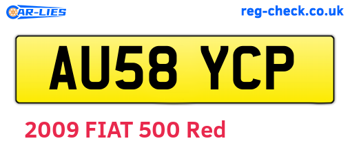 AU58YCP are the vehicle registration plates.
