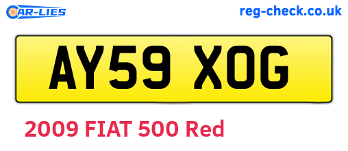 AY59XOG are the vehicle registration plates.