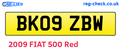 BK09ZBW are the vehicle registration plates.