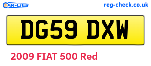 DG59DXW are the vehicle registration plates.