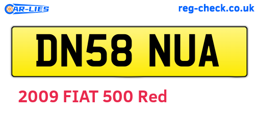 DN58NUA are the vehicle registration plates.
