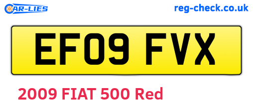 EF09FVX are the vehicle registration plates.