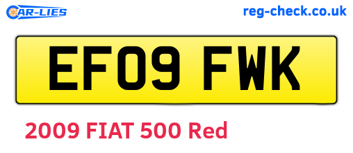 EF09FWK are the vehicle registration plates.