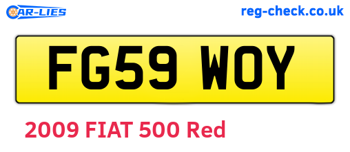 FG59WOY are the vehicle registration plates.