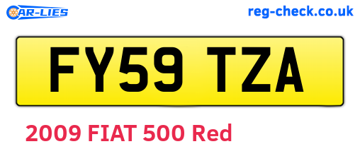 FY59TZA are the vehicle registration plates.