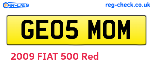 GE05MOM are the vehicle registration plates.