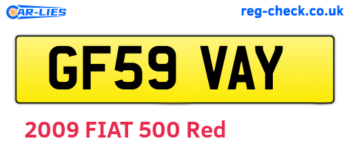 GF59VAY are the vehicle registration plates.