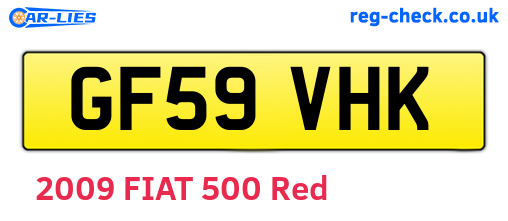 GF59VHK are the vehicle registration plates.
