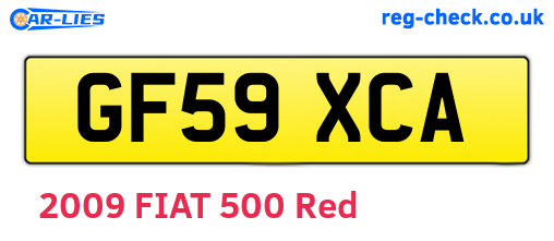 GF59XCA are the vehicle registration plates.