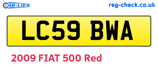 LC59BWA are the vehicle registration plates.