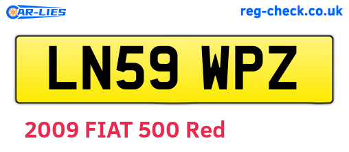 LN59WPZ are the vehicle registration plates.