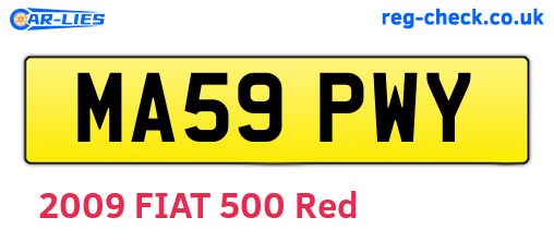 MA59PWY are the vehicle registration plates.