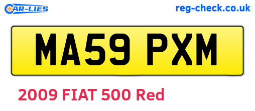 MA59PXM are the vehicle registration plates.